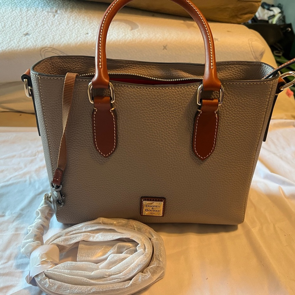 Dooney & Bourke Gray and Brown Satchel